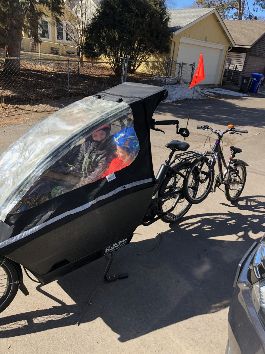 Bike with kid bucket top